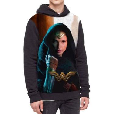 Imagem de Moletom Com Capuz Mulher Maravilha Liga Da Justiça Ref:372, Preto, GG