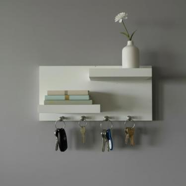 Imagem de Porta Chaves Com Prateleiras Branco