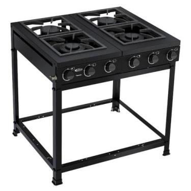 Imagem de Fogão 4 Bocas Semi Industrial Imperador Clarice Preto Fosco