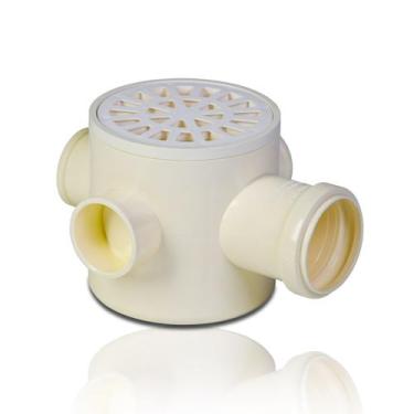 Imagem de Caixa Sifonada Redonda para Esgoto 100x100x50 com Grelha Krona