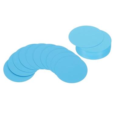 Imagem de Generic Porta-cartões circulares de 5 cm, 50 peças de papel com recortes de formato redondo, porta-copos grossos para projetos de artesanato DIY, sala de aula, quadro de avisos, azul celeste