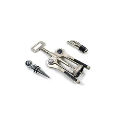 Imagem de Kit de abridor de vinho com 3 peças saca rolhas tampa - Unihome