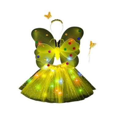 Imagem de Tiara De Asa De Fada Com Luz LED Brilhante Para Fantasia De Festa E Co