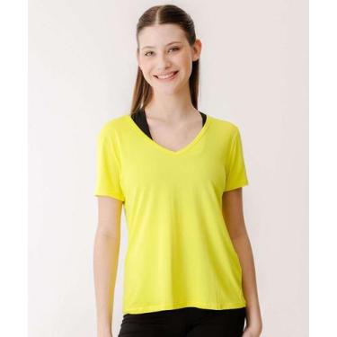Imagem de Blusa Feminina Fitness Básica Manga Curta Marisa-06931, Amarelo, P