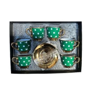 Imagem de Xícara de café kit com 12 peças de Cerâmica em porcelana(XU-004080-VERDE)