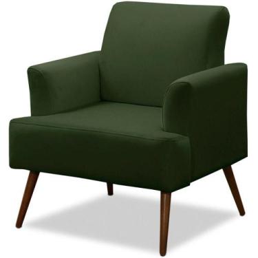 Imagem de Poltrona Para Sala Decorativa C- Pés Palito Pisa Veludo Verde - KONFOR