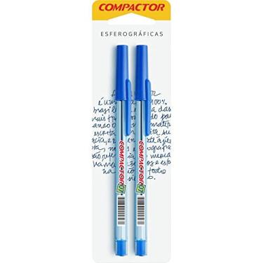 Imagem de Caneta Esferográfica, Compactor 1743, Azul, 0.7 mm, Pacote de 10