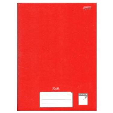 Imagem de Caderno Brochura Capa Dura Sem Pauta Stiff Vermelho 96 Folhas Jandaia