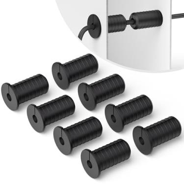 Imagem de 8 peças de ilhós de cabo de 0,9 cm para Starlink, ilhós de parede pretos antiderrapantes à prova d'água para cabos Starlink de 19 mm de diâmetro, kit de roteamento de cabos Starlink para organizar
