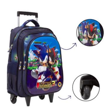 Imagem de Bolsa Escolar Infantil Sonic Carrinho Resistente Grande - TOYS 2U