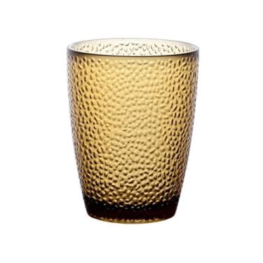 Imagem de x3anggyt5 Copo de bebida texturizado de gota de chuva, copo de água empilhável resistente ao calor para suco bebidas cerveja (marrom, médio)