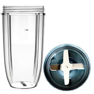 Imagem de Copo de 946 ml e lâmina extrator de substituição para liquidificador NutriBullet, 946 ml, copo e lâmina, portátil, de alta velocidade, processador de alimentos, liquidificador Nutri 600W/900W