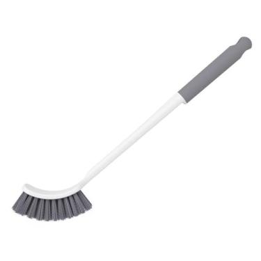 Imagem de Limpeza profunda de vaso sanitário escova de vaso sanitário doméstico agachamento kit de limpeza de cabo longo para banheiro economia de espaço