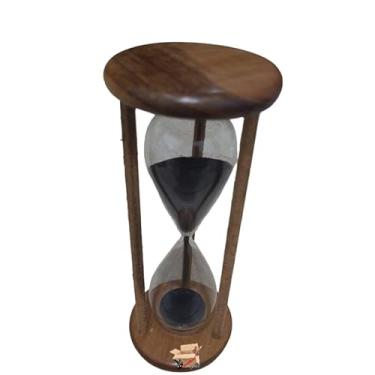 Imagem de Ampulheta Vintage De Madeira E Vidro, Cor Areia, Decorativa, Para Cozinha，Ampulheta Para MeditaçãO(M - Preta)