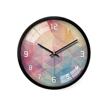 Imagem de x3anggyt5 Relógio digital circular simples para sala de estar em casa 25,4 cm/30,5 cm/35,5 cm Relógio decorativo criativo para quarto relógio de parede silencioso decoração de casa (35,5 cm)