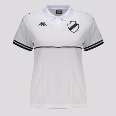 Imagem de Polo Kappa Vasco Supporter Monochromatic Feminina Branca e Preta-Feminino
