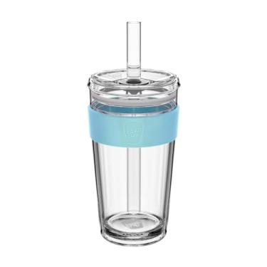 Imagem de KeepCup Cold Cup - Copo de café de vidro de parede dupla Longplay com tampa e canudo - 454 ml - Nuvem