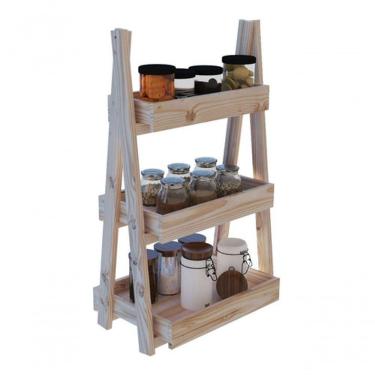 Imagem de Organizadora Treliça Cor Natural Tripla De Cozinha