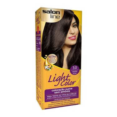 Imagem de Tintura Creme Salon Line Light Color Castanho Escuro 3.0 Kit