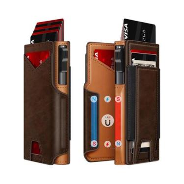 Imagem de Carteira Masculina Slim De Couro Preto Com Bloqueio RFID E Porta-Cartõ