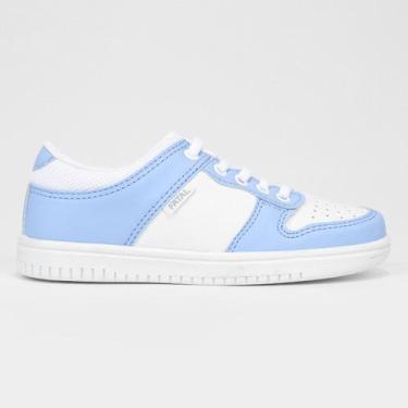 Imagem de Tênis Infantil Fatal Cano Baixo Mario, Azul, Branco, 28