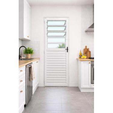 Imagem de Porta Basculante Alumínio Branco Linha 25 Brecorimo, ESQUERDO, 210 X 8