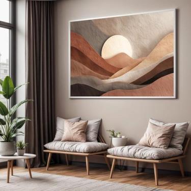 Imagem de Quadros Decorativos com Moldura Montanha 3D Terracota para Sala Quarto