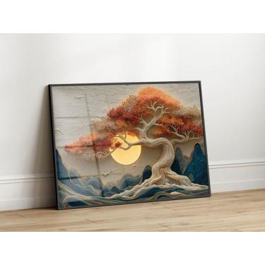 Imagem de Quadros Decorativos com Moldura Acrilico Cristal  Árvore da Vida Doura