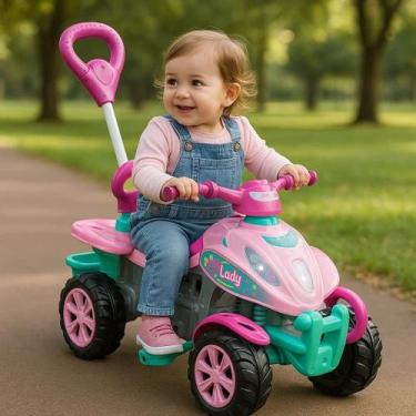 Imagem de Quadriciclo Infantil Carrinho Passeio Empurrar Brinquedo Menina Menino