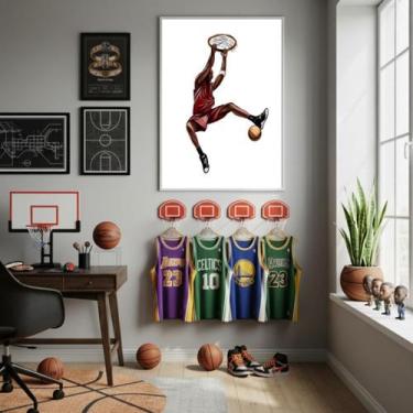 Imagem de Quadro Decorativo Um Jogador De Basquete-70X50Cm - Quadros On-Line