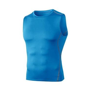 Imagem de Camiseta De Compressão Sem Mangas Para Corrida Masculina, Secagem Rápi