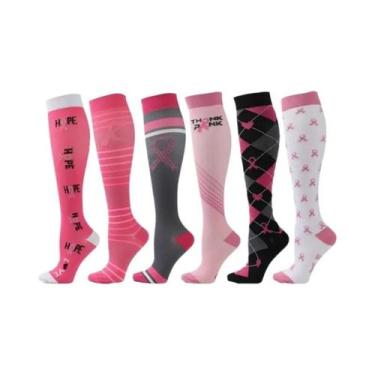 Imagem de Meias De Compressão Florais Com Estampa De Animais E Frutas, 6 Pares P