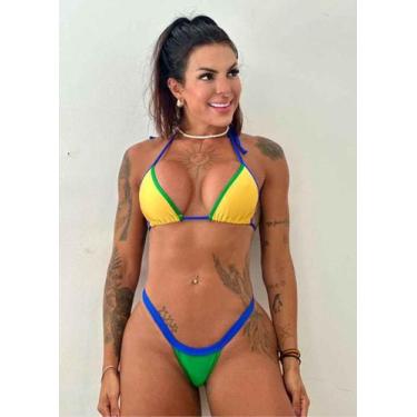 Imagem de Biquíni com Calcinha e Top de Cortininha Brasil - Paquitinha Store, U