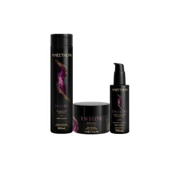 Imagem de Kit shampoo máscara e finalizador aneethun inside system