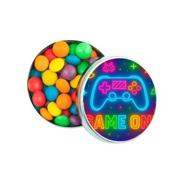 Imagem de Kit 30 Latinhas Lembrancinhas Video Game Neon Cor: Prateado - Gil Fest