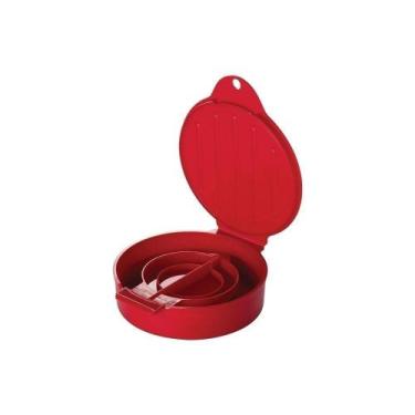 Imagem de Forma Molde Prensa Para Fazer Hamburguer Caseiro Vermelha Plasutil 006