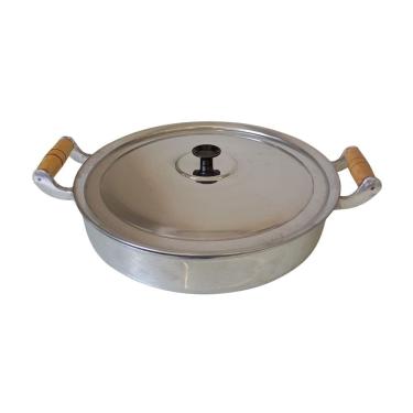 Imagem de Frigideira Alumínio Fundido Alça Madeira Grosso C/ Tampa 30 Cm 2,3 litros
