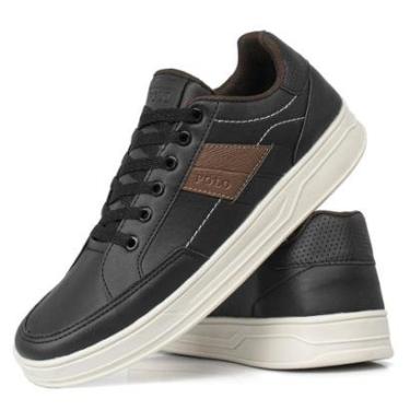 Imagem de Tenis Masculino Casual Preto Branco Leve Confortavel-Masculino