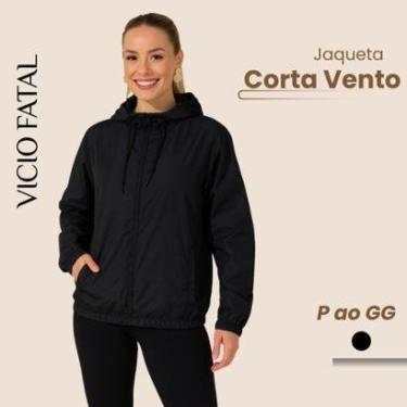 Imagem de Jaqueta Corta Vento Feminina Impermeável Agasalho com Capuz Premium Liso Leve Treino e Academia-Feminino
