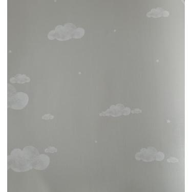 Imagem de Papel De Parede Infantil Pippo Bucalo- Cinza Com Nuvens Brancas - Marc