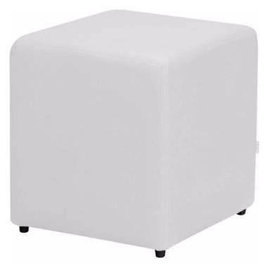 Imagem de Puff Quadrado material sintético Branco - Nay estodafos