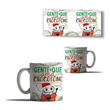 Imagem de Caneca Porcelana Natal Flork Papai Noel Panetone Chocotone - Enjoyshop