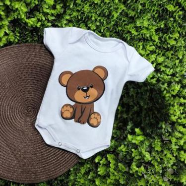 Imagem de Body Infantil Manga Curta Branco Temático Bebê Arco Íris Unissex 100% 