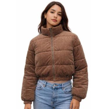 Imagem de Jaqueta Feminina Puffer Casual Facinelli Inverno Acolchoada, Cacau 620