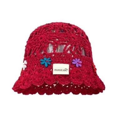 Imagem de Chapéu De Verão Feminino Coreano Feito À Mão Com Decoração De Flores, 