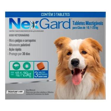 Imagem de Anti Pulgas Cães Nexgard 68mg 10,1 a 25kg com 3 Tabletes