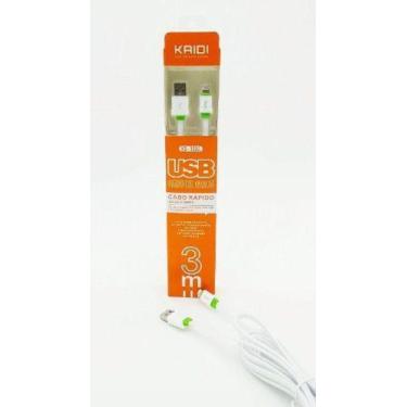 Imagem de Cabo Carga Rápida 3 Mt Usb Para Iphone 5,6,7,8 Kaidi Kd-330a