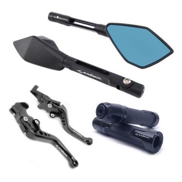 Imagem de Kit Manete Retrovisor Esportivo Lander 250 Gravado A Laser - Special L