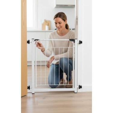Imagem de 2x Portão Segurança PETs/Crianças Branco 69cm c/ Extensor Fá - Congrat