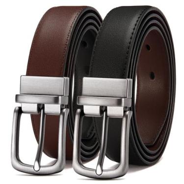 Imagem de Vestido de couro reversível Belt CHAOREN para homens, estilo elegante